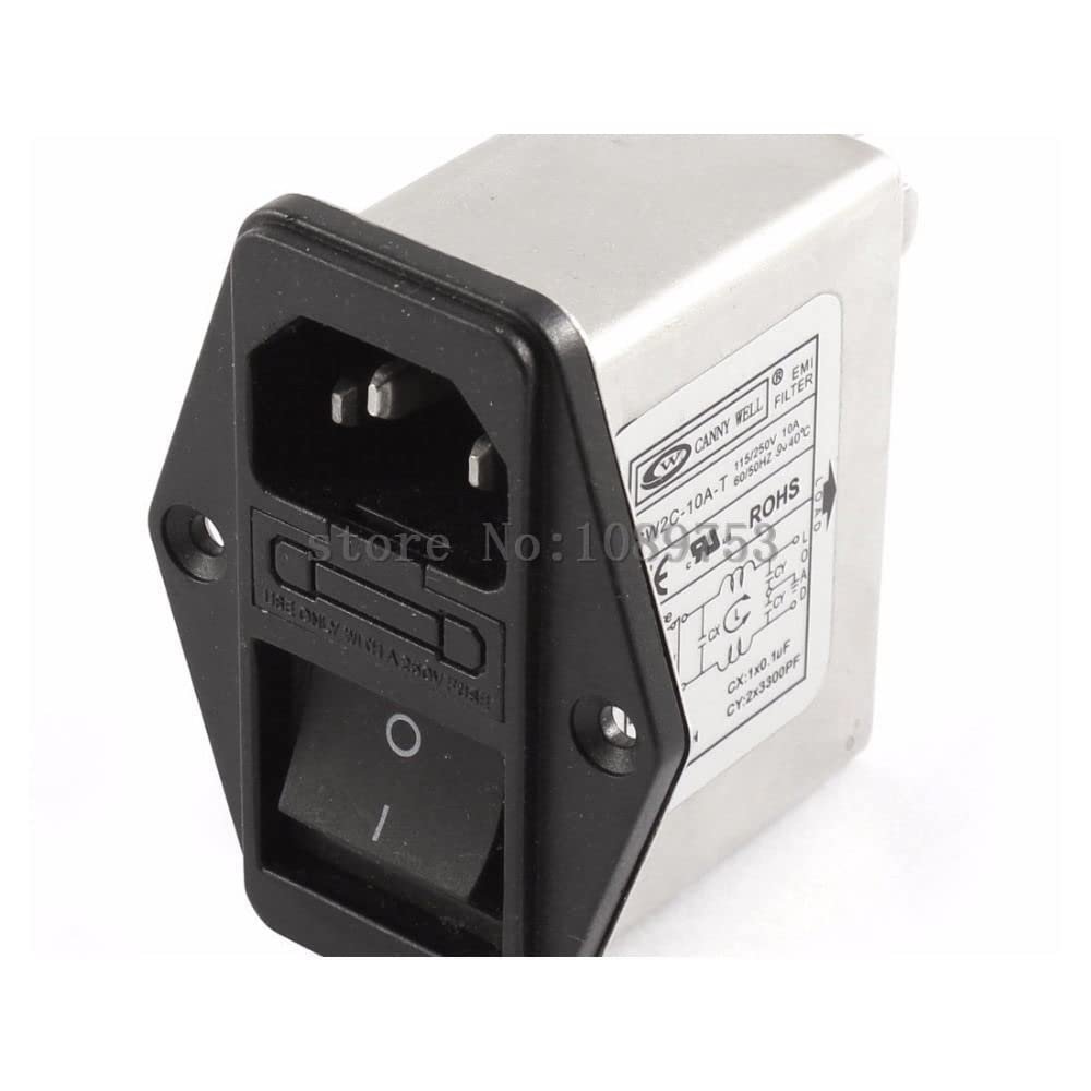 1pcs Power Socket insured Canny Well EMI Power Filter CW2C-10A-T AC110V-250V 10A