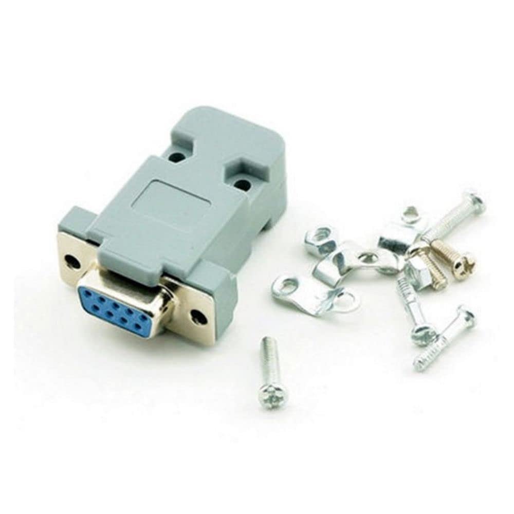 10 Sets RS232 Serial Port Connector DB9 Female Socket+Shell Plastic/Plug Connector 9pin COM Socket Adapter