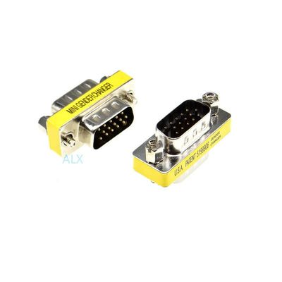 5PCS VGA SVGA DB15 15pin Male to Male Connector 15p Mini Gender Changer Adapter