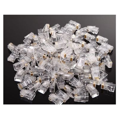100 Pieces RJ45 Modular Plug Network Connector for UTP Cat5 Cat5e Cable Heads