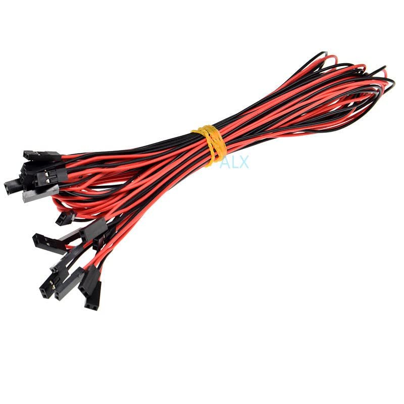 10PCS 2PIN LINE Female to Female Pitch 2.54MM 70CM Double Head 2P Jumper Cable Wire for PCB Connector 3D Printer