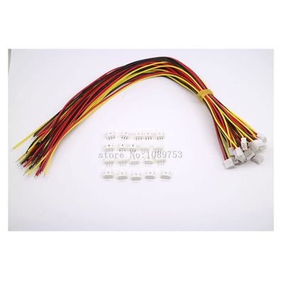 100 Sets Mini Micro JST 2.0 PH 3-Pin Connector Plug with Wires Cables 300MM