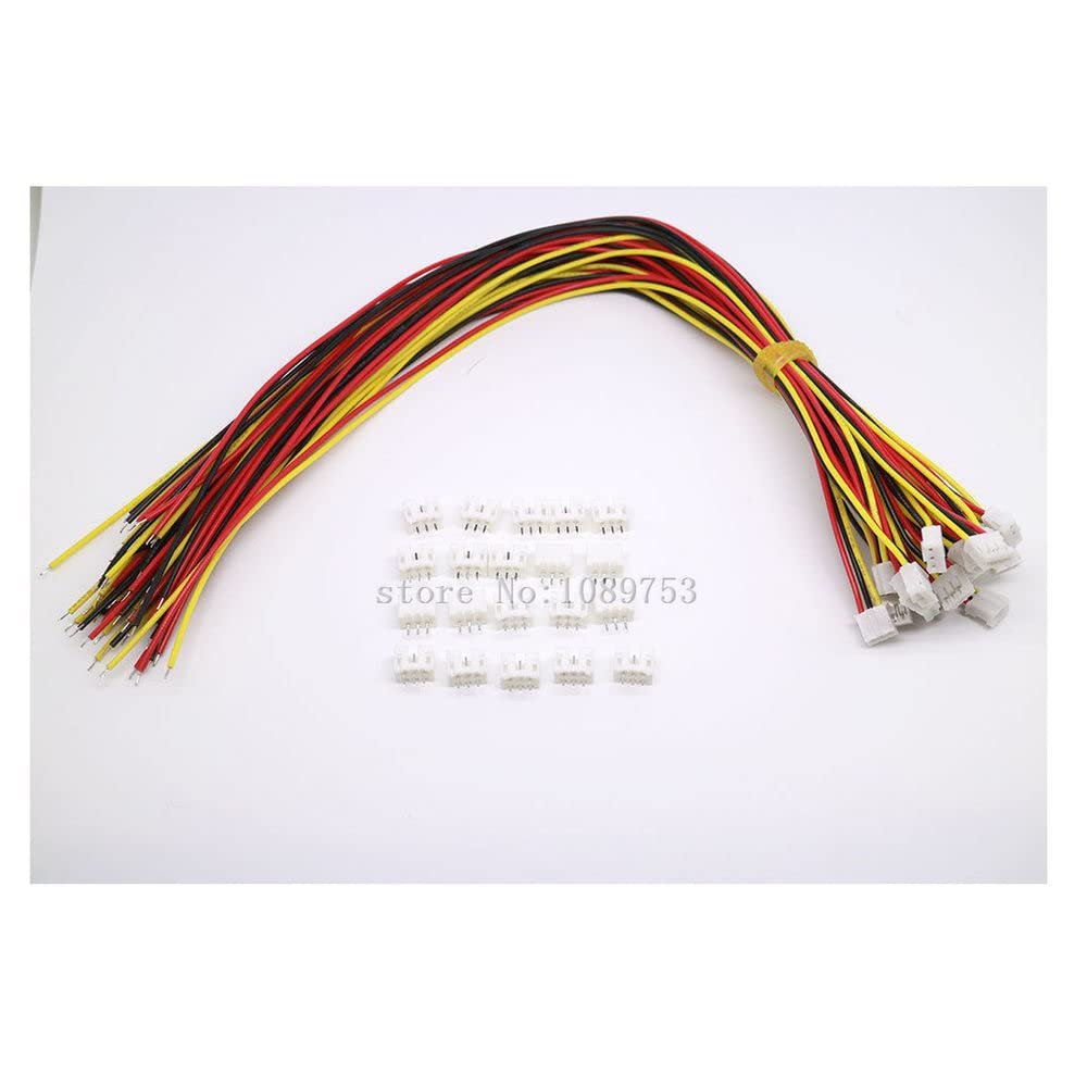 100 Sets Mini Micro JST 2.0 PH 3-Pin Connector Plug with Wires Cables 300MM