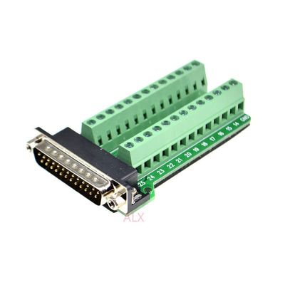1PCS DB25 25PIN 2 Row Male Connector to Terminal Adapter D-SUB RS232 to RS485 Converter 25 pin Plug Terminal Board Signal Module