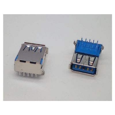 10pcs USB 3.0 Type A Female Plug Jack 90 Degrees Pins AF Socket Connector for High-Speed Data Transmission