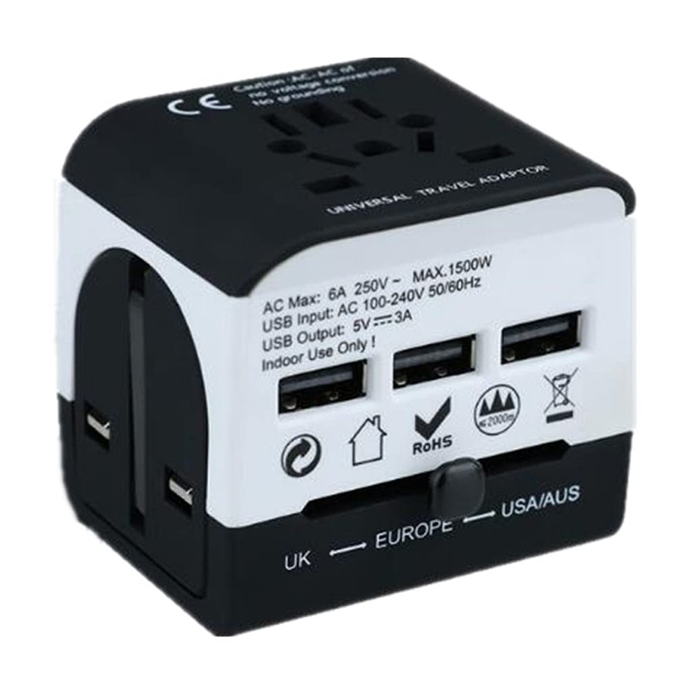 BDPP International Power Adapter Universal International Travel Adapter Worldwide Travel Adapter, International Power Adapter 3 USB Plug Very Suitable for Travel Power Plug Adapter