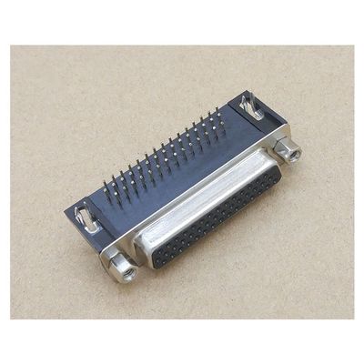 10Pcs DR44 Pin Female Right Angle PCB Connector DB44 3 Rows Serial Port Connectors Black D-SUB