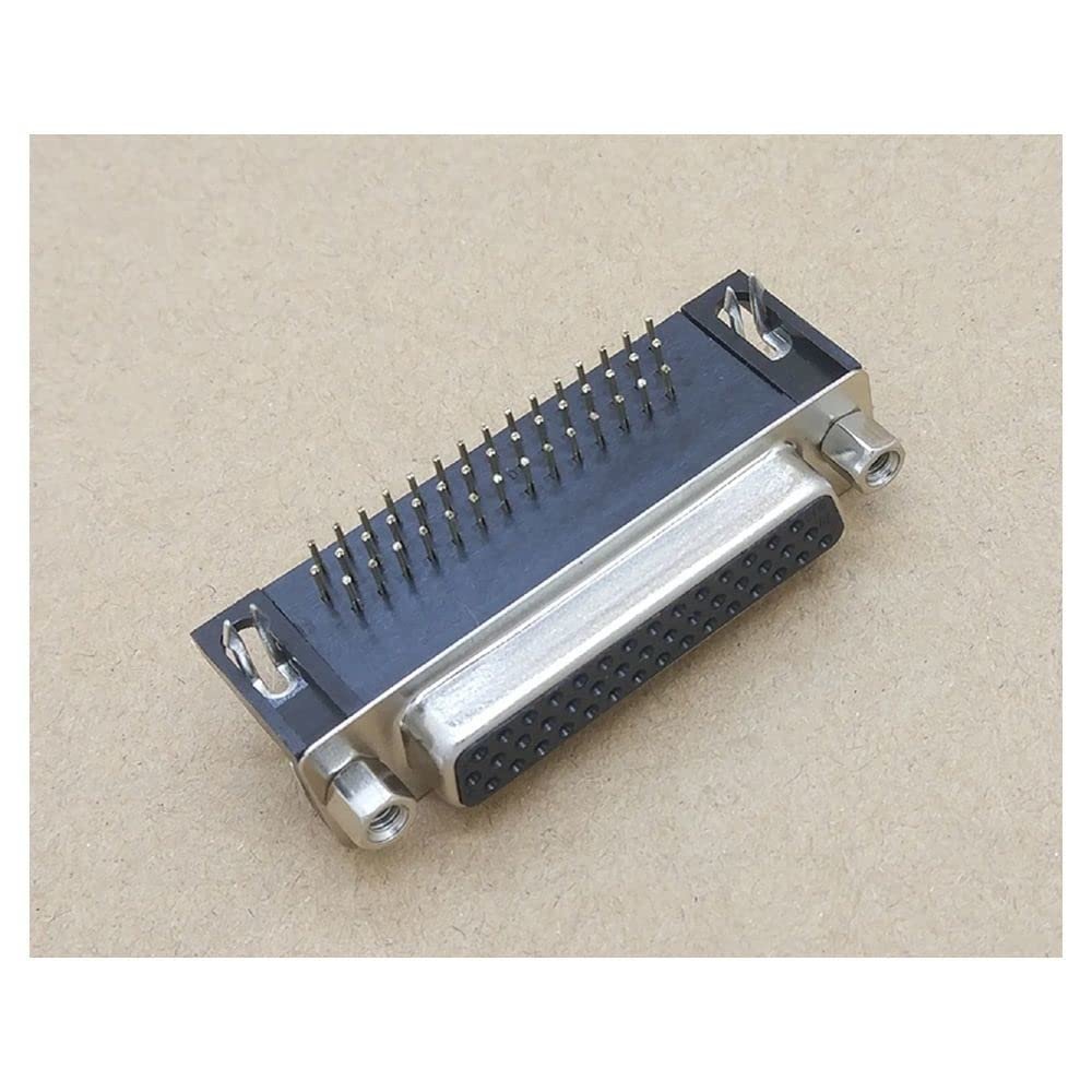 10Pcs DR44 Pin Female Right Angle PCB Connector DB44 3 Rows Serial Port Connectors Black D-SUB