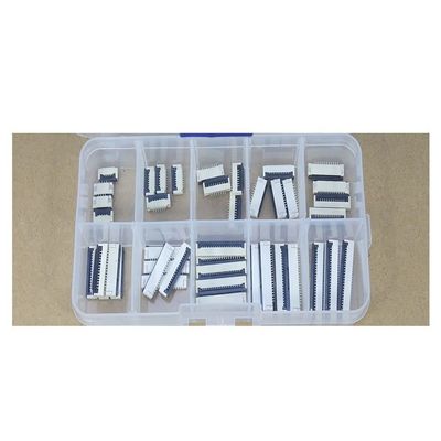 50pcs/Box 1mm Pitch Under Clamshell Socket FPC FFC Flat Cable Connector 4P 6P 8P 10P 12P 14P 16P 20P 22P Kits