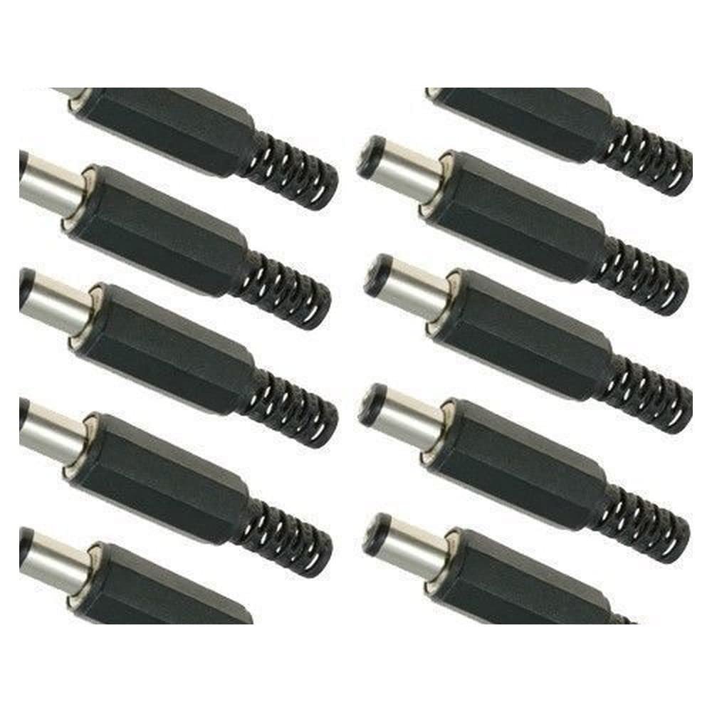 100pcs 9mm 2.1mm x 5.5mm DC Male Power Plug Jack Connector Laptop