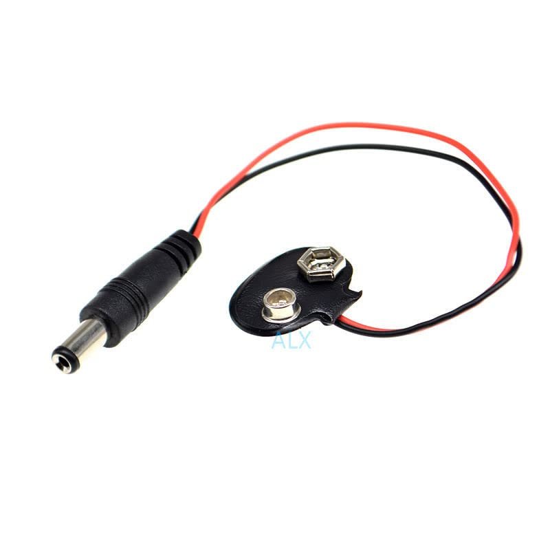10PCS 9v Battery snap Connector Lead Wires Holder with DC 5.5 * 2.1MM Male Plug Adapter for arduino uno r3 MEGA2560