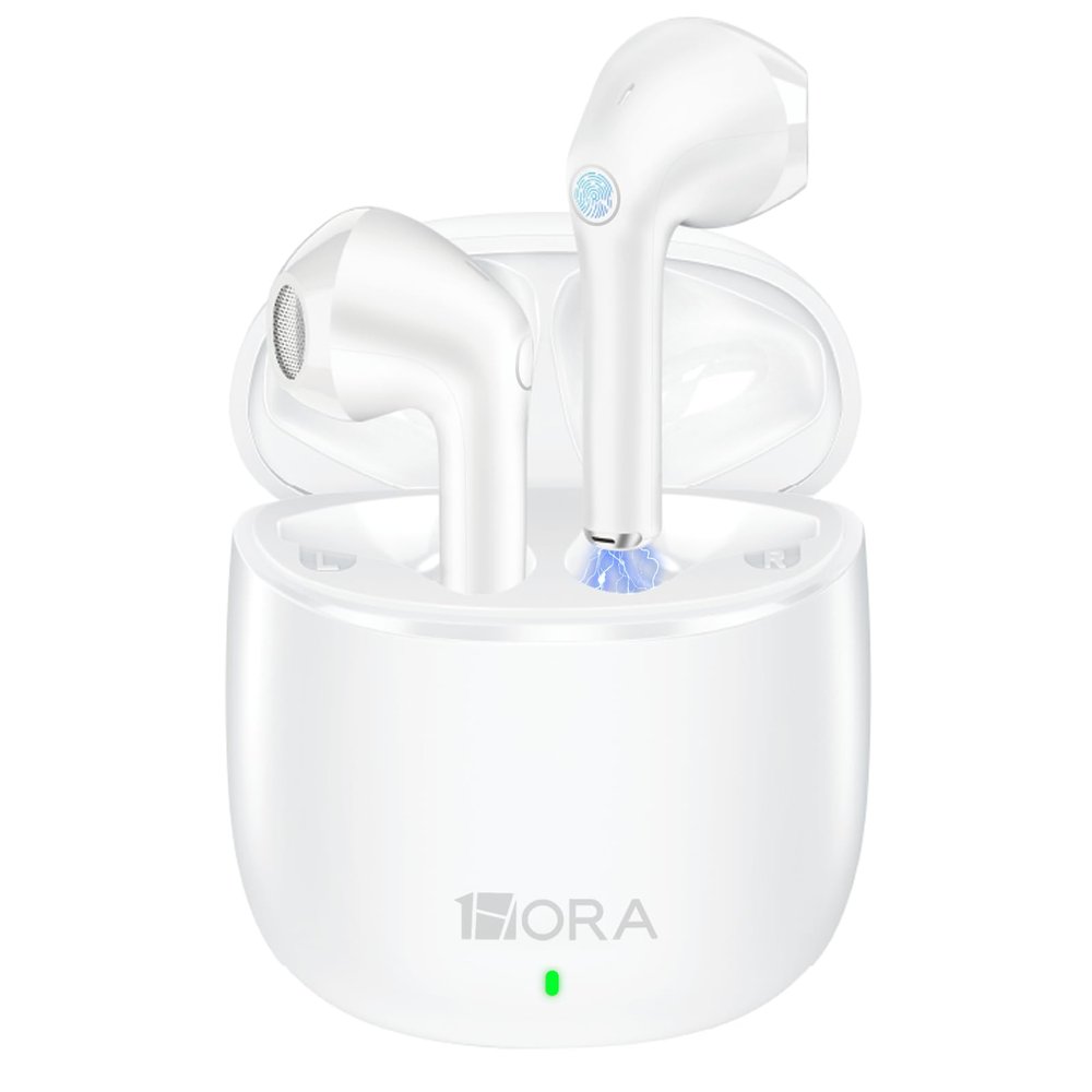 1 Hora Wireless Earbuds Bluetooth 5.3 Headphones Deep Bass in-Ear Earphones Premium Sound with Mic Charging Case for iPhone, Tablet, Android Smartphone Laptop Sports