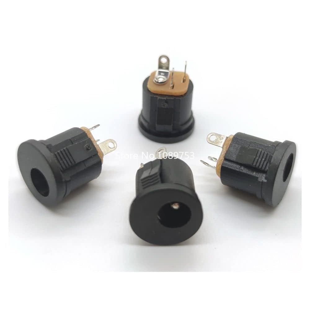 100Pcs DC022 DC-022K 5.5 * 2.1/5.5 x 2.1mm DC Power Socket/DC Connector Panel Mounting DC-022 with Card Slots