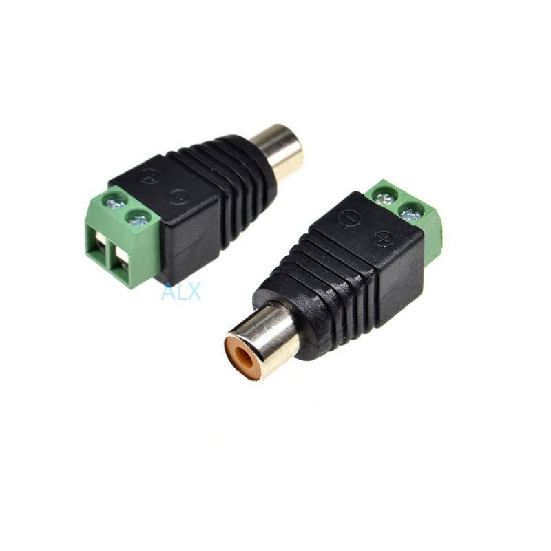 5pcs CCTV Phono RCA Female Plug Jack Connector to Screw Terminal Block Adapter solderless Type for Audio Speake Video Cable Wire