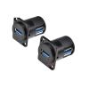 1PCS Right Angle D Type Metal USB Female Socket Panel mounting Holder Adapter USB 3.0 Female to Female Connector for 86 Panel view 1