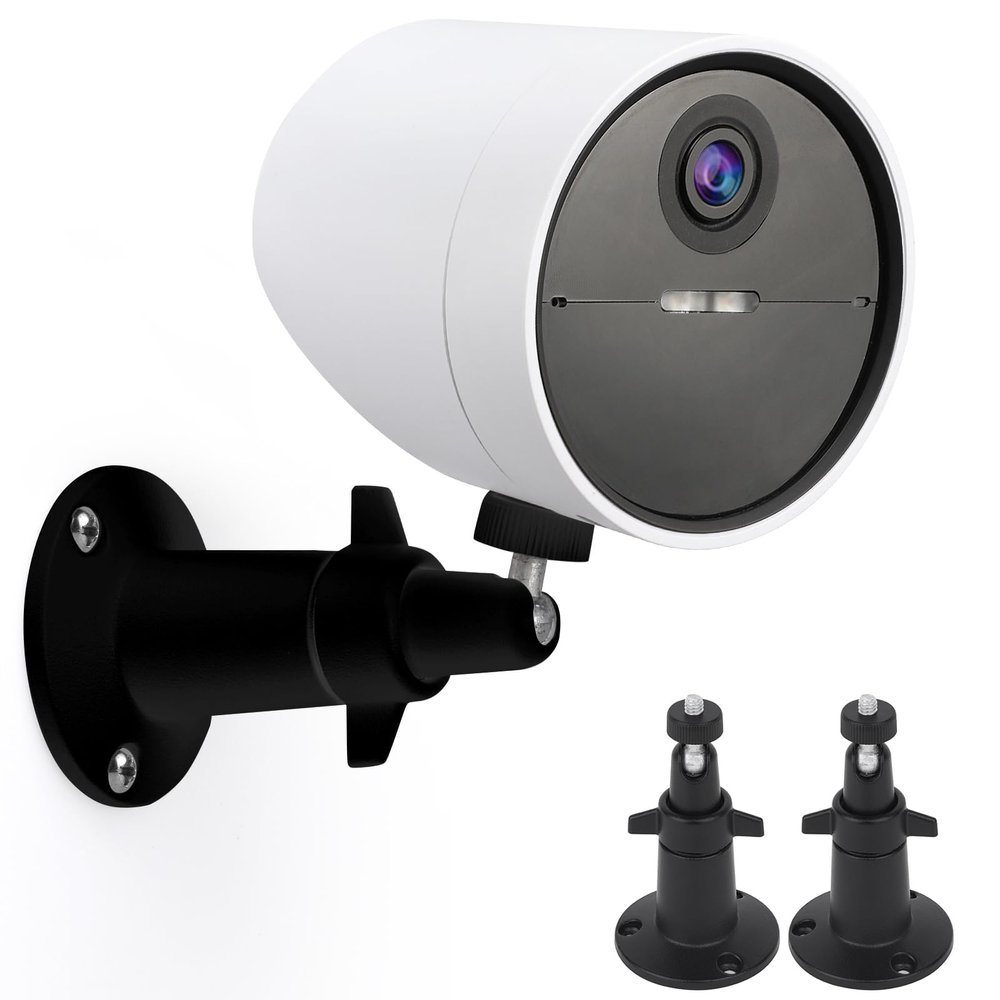 UYODM 2 Pack Wall Mount Holder for SimpliSafe Outdoor Security Camera, 360Rotation Security Bracket with 1/4 Screw Thread, Camera Not Included (Black)