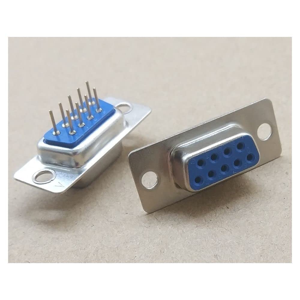 50 Pcs D-SUB DIP 9 Pin Female Solder Type Straight Connector Socket DB9F DB9 COM Socket Adapter