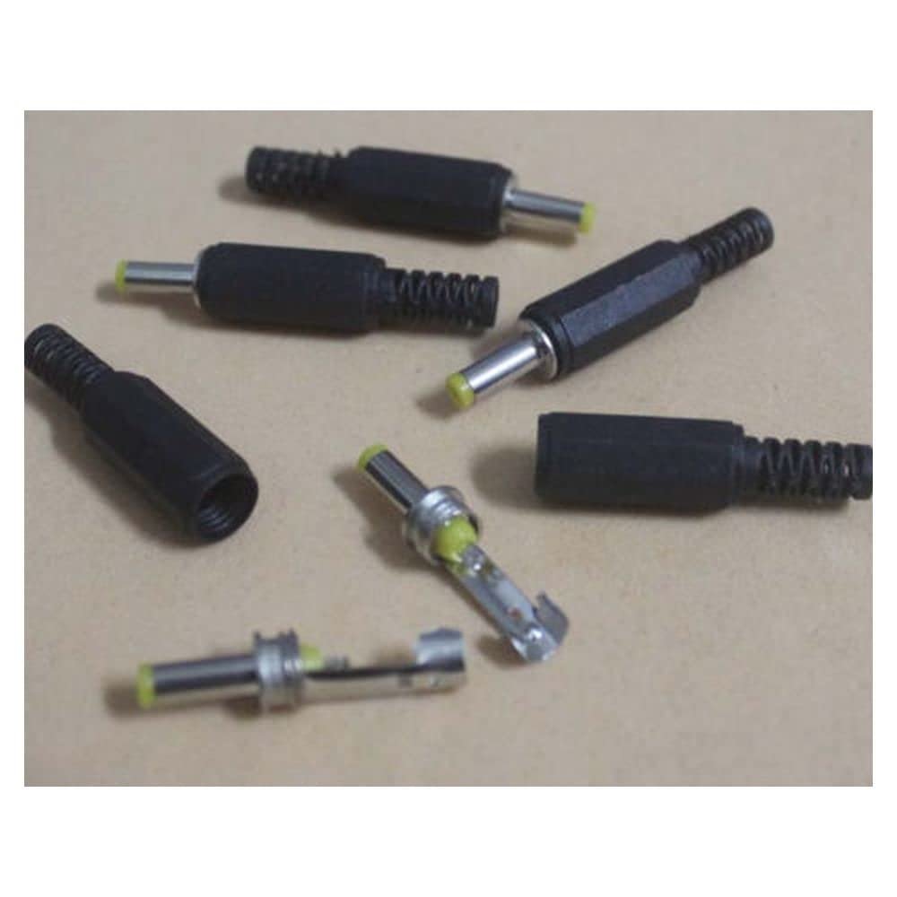 100pcs DC Power 4.0 x 1.7mm Male Plug Connector Adapter Plastic Handle Yellow Head