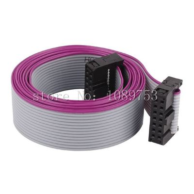 10pcs FC-14P 14 Pins 2.54mm Pitch 20cm JTAG AVR Download Cable Wire Connector Gray Flat Ribbon Data Cable