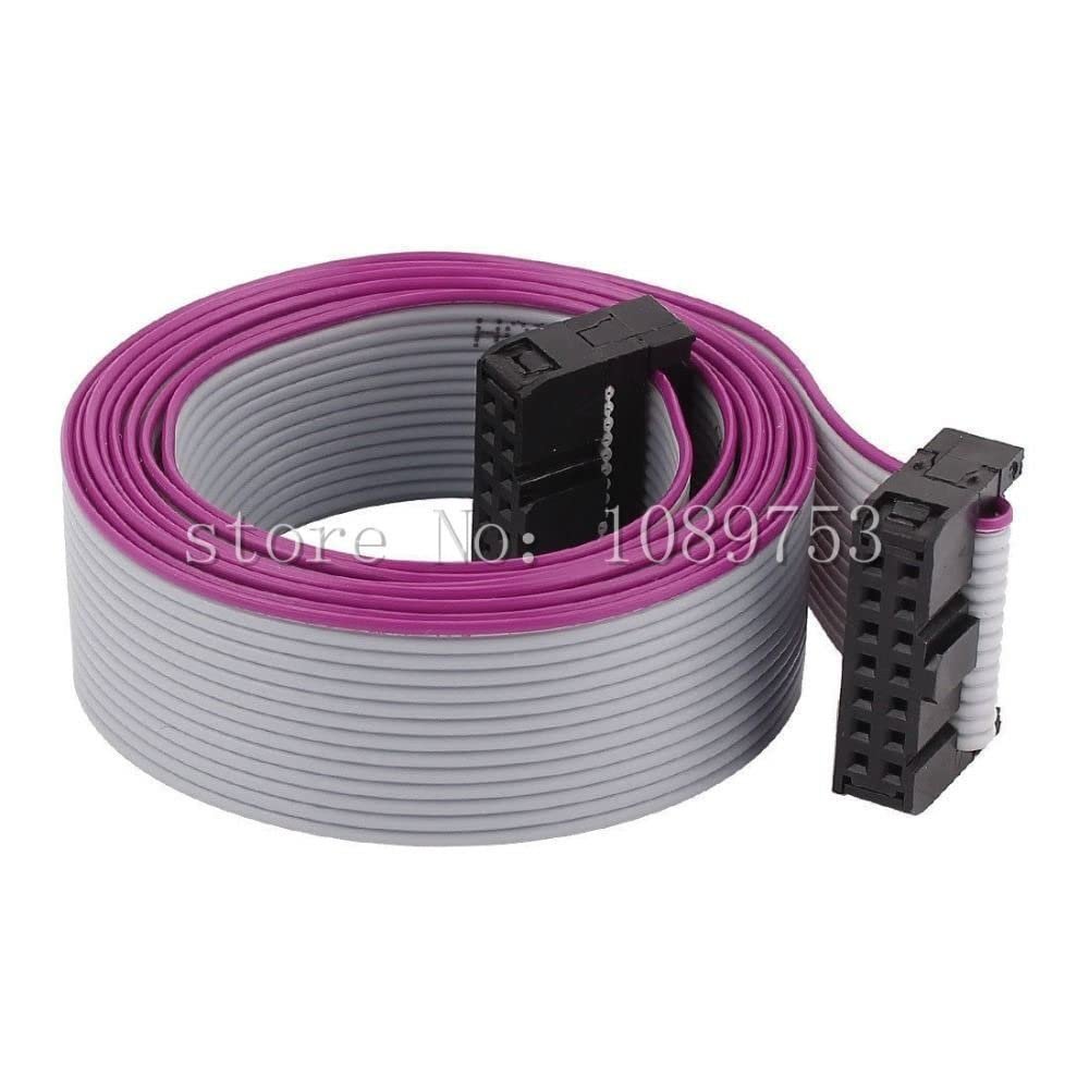 10pcs FC-14P 14 Pins 2.54mm Pitch 20cm JTAG AVR Download Cable Wire Connector Gray Flat Ribbon Data Cable