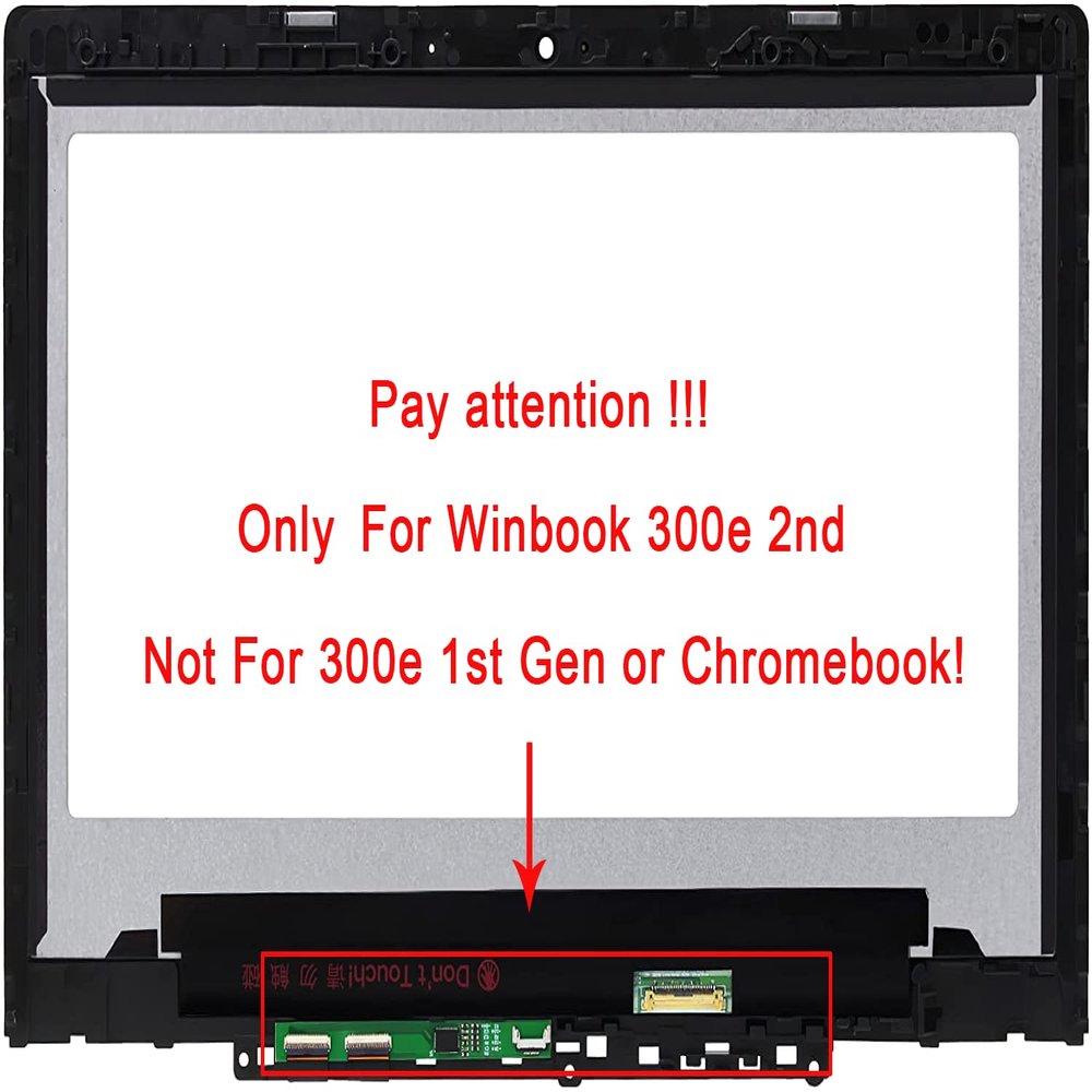 11.6" Original New LCD Replacement for Lenovo Winbook 300e 2nd Gen 5D10T45069 81M9 LCD Display Touch Screen Digitizer Assembly 1366x768 (Not Work for 300e 1st Gen or Chromebook)