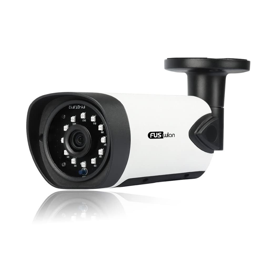 FUSWLAN 5MP POE IP Camera Outdoor, 2K Wired Security Cameras, 2560x1920p Surveillance Camera with IP66 Waterproof, 2-Way Audio, Humanoid Detection, Night Vision, SD Card Storage, CamHi Remote Viewing