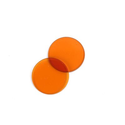 2Pcs Total Size 42mm Round Orange Color Glass IR Infrared Pass Filter CB2 for Lighting