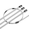 100PCS 7.9 * 100/200/250/300/350/400/500/600mm Stainless Steel Metal Cable Ties Tie Zip Wrap Exhaust Hetat Straps Induction Pipe (Color : 7.9mmx150mm) view 3