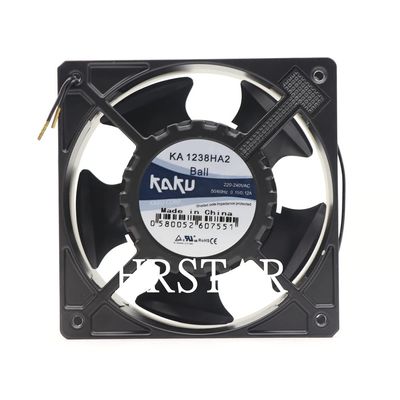 HRSTAR for KAKU KA1238HA2 220V-240VAC 50/60HZ 0.13/0.11A 21/18W 120X120X38mm 2700/3100RPM Ball 2 pin Wire Connector Chassis Cabinet Axial Cooling Fan