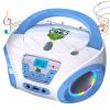 TinyGeeks Tunes Kids Boombox CD Player for Kids - NEW 2023 - FM Radio - Batteries Included - Cute white Radio cd Player with Speakers for Kids and Toddlers - Blue view 1