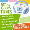 TinyGeeks Tunes Kids Boombox CD Player for Kids - NEW 2023 - FM Radio - Batteries Included - Cute white Radio cd Player with Speakers for Kids and Toddlers - Blue view 2