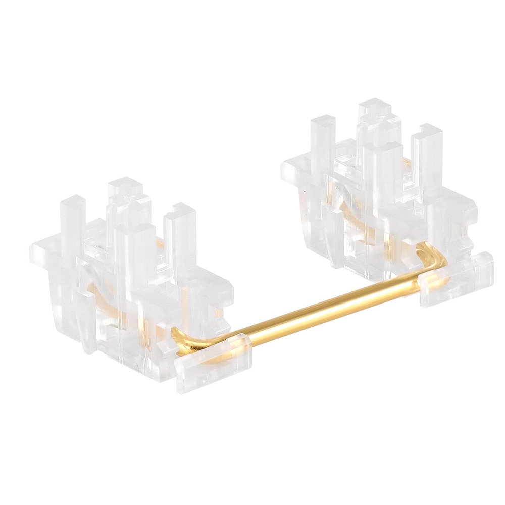 ZugGear DUROCK Transparent Clear Plate Mount Stabilizer with Gold-Plated Wires Compatible with Cherry MX Plate Stabilizers (DUROCK Clear Stabs 80% Kit)