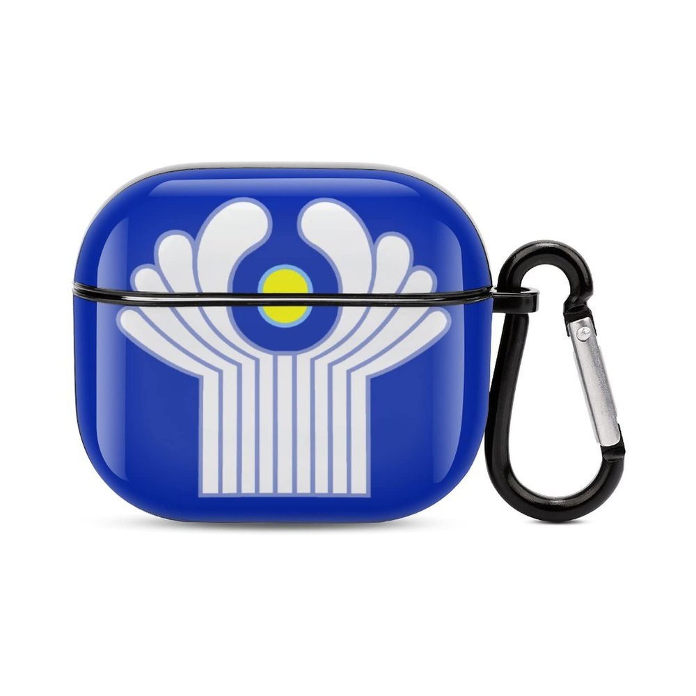 National Association of Independent States Flag Compatible with AirPods 3 Case Protective Cover, Cute Protective Shockproof Protective Cover with Keychain, Wireless Charging Box, Woman, Man