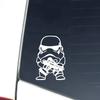 Baby Stormtrooper Vinyl Decal Sticker - Mini Cute Figure Black or White - Bumper Window Laptop Car Gift (White) view 1
