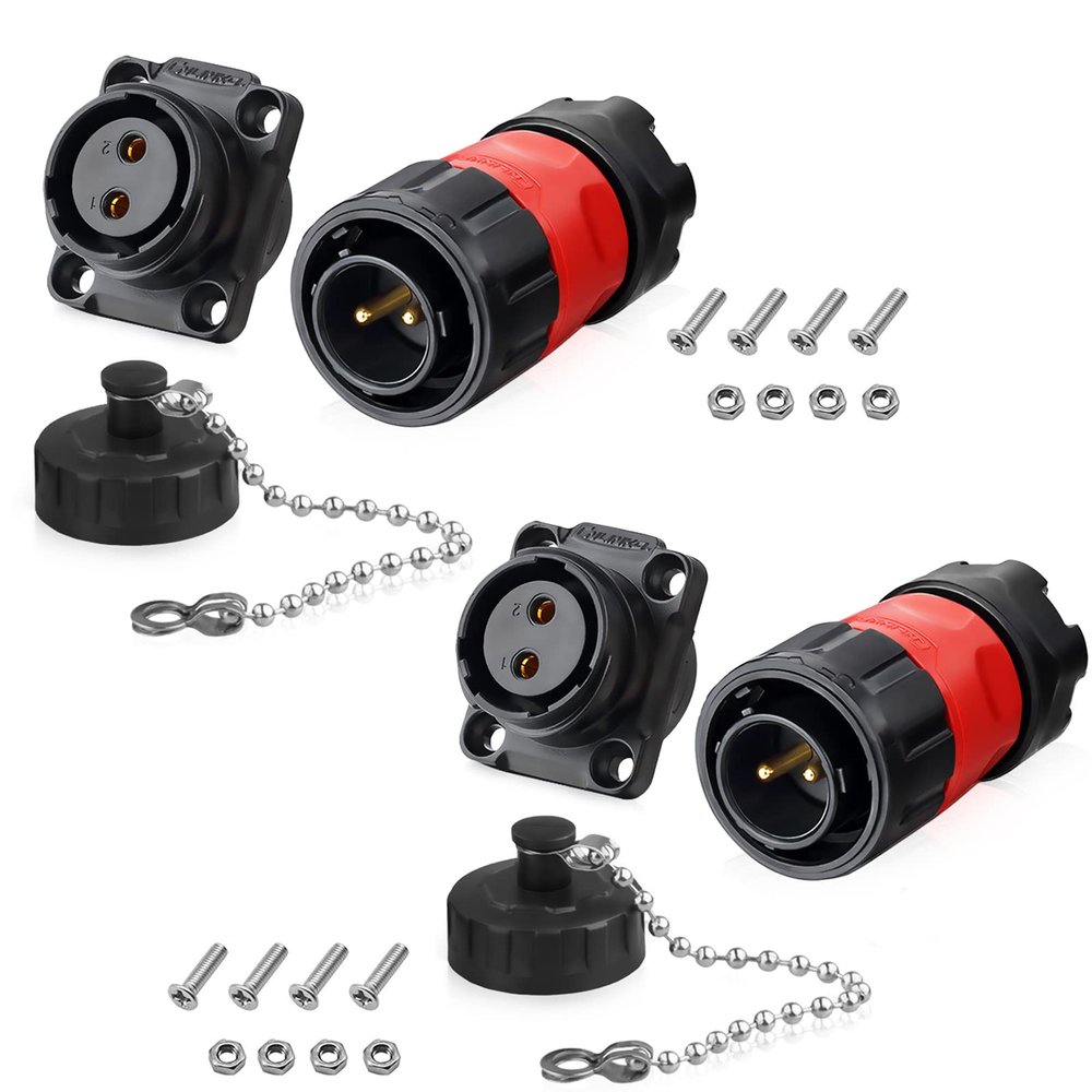2 Pin 2 PCS Aviation Plastic Waterproof Electrical Connector for Industrial, Power, Indoor, and Outdoor Wire Connections
