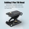 ASHATA Universal Quick Release Plate, Folding Z Flex Tilt Tripod Head Camera Bracket Tripod Ball Head for Camcorder DSRL Camera Slider, Z Tilt Gimbal Quick Release Plate Stand Stabilizer with Wrench view 2