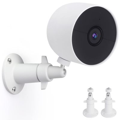 UYODM 2 Pack Wall Mount Holder Compatible with Google Nest Cam Outdoor or Indoor, Battery - 360Rotation Security Mounting Bracket for Nest Cam with 1/4 Screw Thread, Camera Not Included (White)