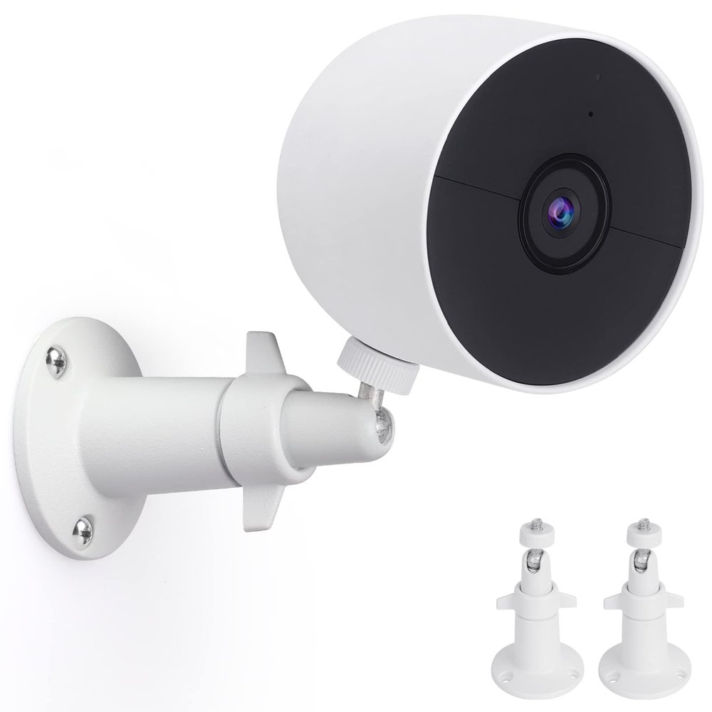 UYODM 2 Pack Wall Mount Holder Compatible with Google Nest Cam Outdoor or Indoor, Battery - 360Rotation Security Mounting Bracket for Nest Cam with 1/4 Screw Thread, Camera Not Included (White)