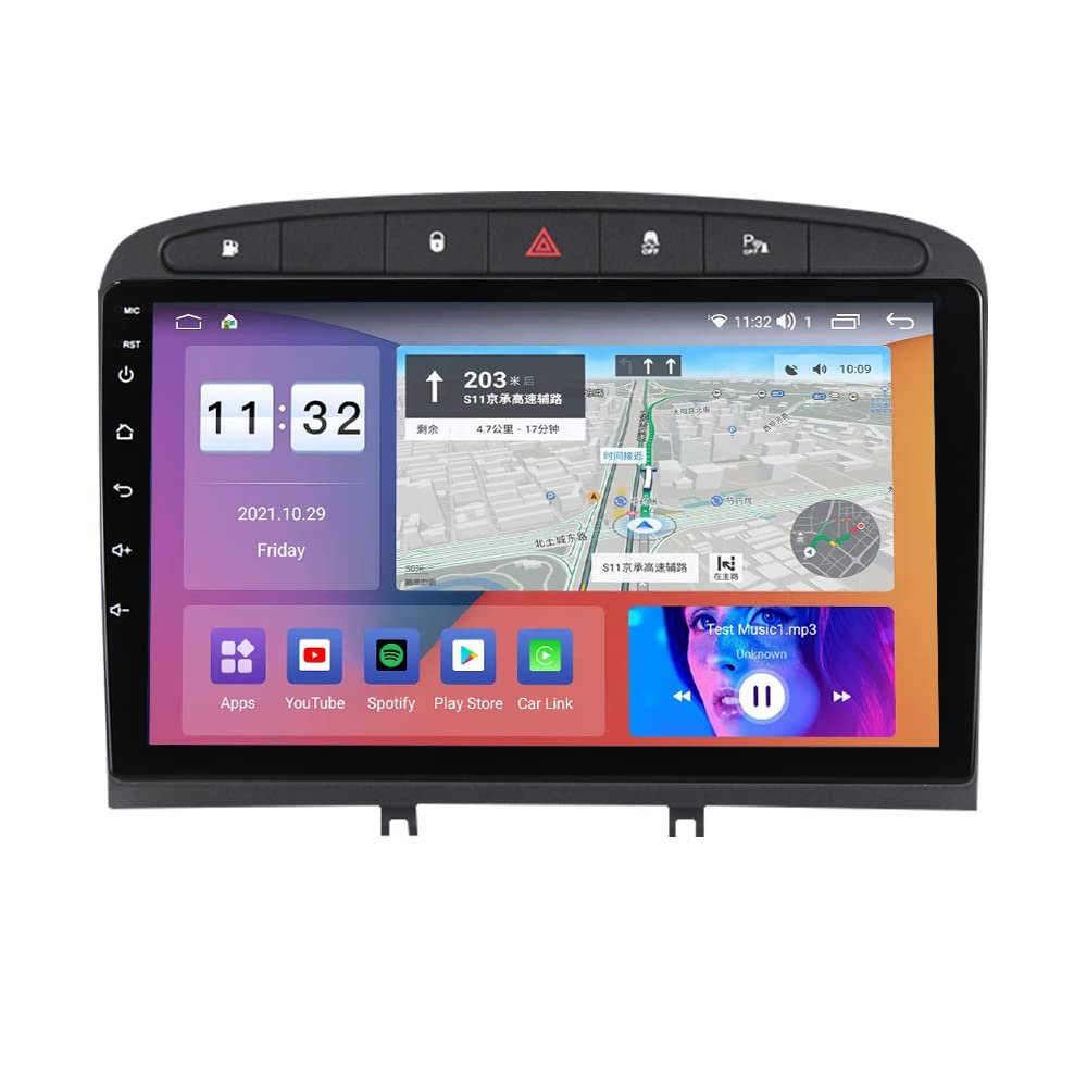 Android 11 Car Stereo for 2010-2015 2016 PEUGEOT 308 408 Touch Screen Car GPS Navigator Support WiFi Steering Wheel Control USB Bluetooth Mirror Link