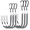 Woanger 6 Pack Fishing Lanyard Steel Wire Coiled Lanyard Tool Lanyards for Hand Tools Kayak Retractable Tool Leash Fishing Rod Safety Lanyards Gear with Alloy Clips for Pliers Boating(Black) view 1