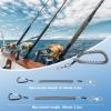 Woanger 6 Pack Fishing Lanyard Steel Wire Coiled Lanyard Tool Lanyards for Hand Tools Kayak Retractable Tool Leash Fishing Rod Safety Lanyards Gear with Alloy Clips for Pliers Boating(Black) view 2