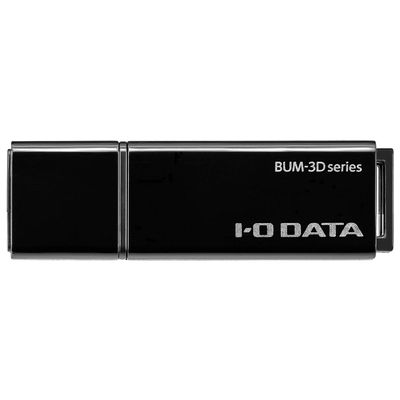 IODATA BUM-3D256G/K USB Memory, 256 GB, USB 3.2 Gen 1 (USB 3.0), Cap/Strap Hole, Japanese Manufacturer