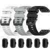 Lijinlan Compatible with Fenix 7X Band with Dust Plugs 26mm Easy-fit Soft Silicone Watch Band Replacement for Fenix 5X/Fenix 5X Plus/Fenix 3/Fenix 6X/7X Smartwatches Accessories (White,Gray,Black) view 1
