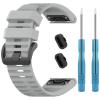Lijinlan Compatible with Fenix 7X Band with Dust Plugs 26mm Easy-fit Soft Silicone Watch Band Replacement for Fenix 5X/Fenix 5X Plus/Fenix 3/Fenix 6X/7X Smartwatches Accessories (White,Gray,Black) view 3