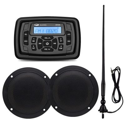 HASDA Bluetooth Marine Radio Car Stereo Dashboard Digital Audio System Receiver Waterproof Boat Speakers FM AM Radio Antenna for ATV UTV RV UV
