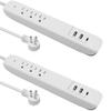 Power Strip Surge Protector Flat Plug with USB C, 25W Fast Charging, 3 Outlets, 2 USB Ports, USB C Port, Extension Cord 4ft, Charging Station 2 Pack, White Micmi view 1