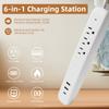 Power Strip Surge Protector Flat Plug with USB C, 25W Fast Charging, 3 Outlets, 2 USB Ports, USB C Port, Extension Cord 4ft, Charging Station 2 Pack, White Micmi view 2