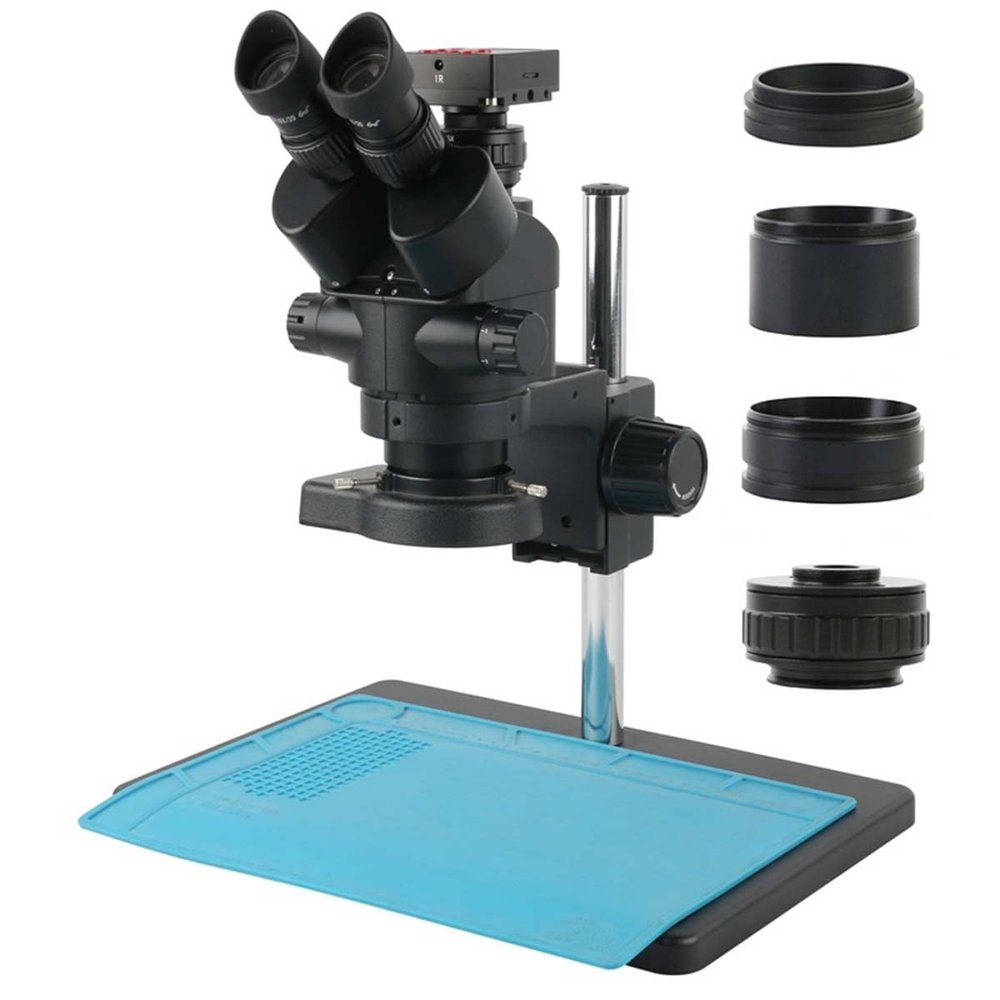ZTBH Microscope Accessories Kit 30MP 2K HDMI Microscope Camera 1/2 Lens Adapter Simul-Focal Trinocular Stereo Microscope 3.5-90X Microscope Slides (Color : B)