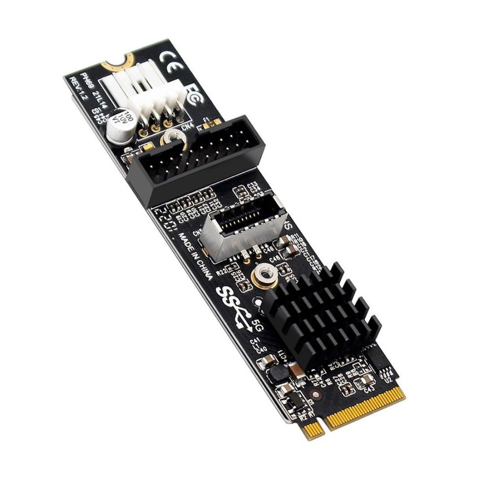ChenYang M.2 NVME NGFF M-Key to USB 3.0 20Pin/USB 3.1 Type-E Front Panel Socket Mainboard Header Extension Adapter