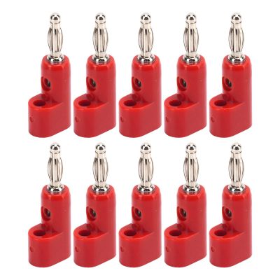 Sonew 4mm Stackable Banana Plugs, Closed Screw, Solderless Stackable Banana Plug Connectors, for Security Accessories, J.10026(red), 10pcs